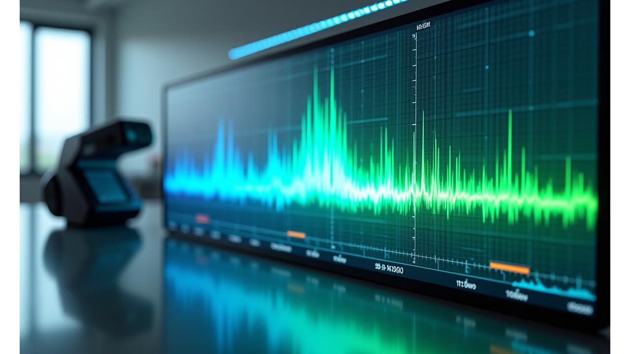 Detali šviesos spektro vizualizacija su matavimo prietaisais ir interaktyviu analizatoriumi, atspindinčiu pažangias technologijas.